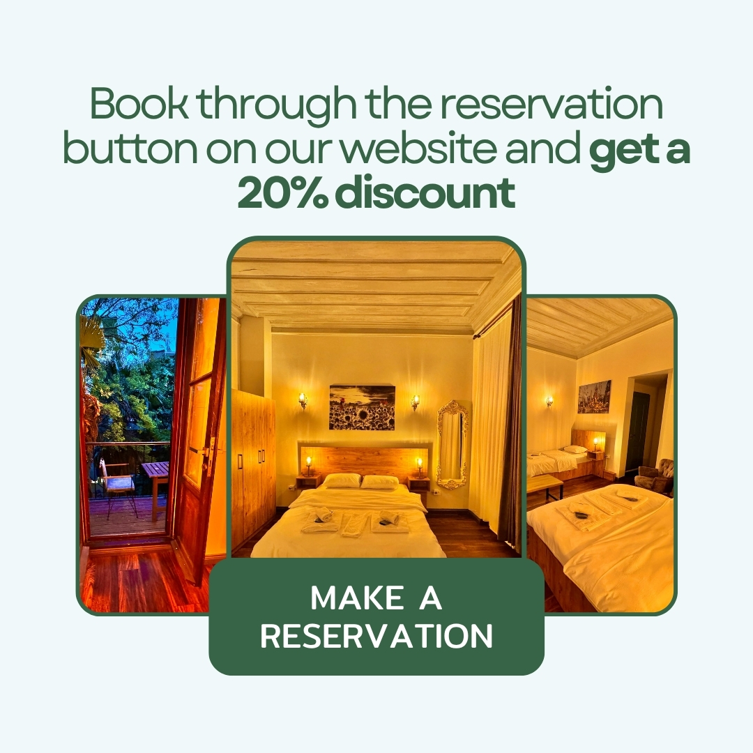 Book through the reservation button on our website and get a 20% discount
